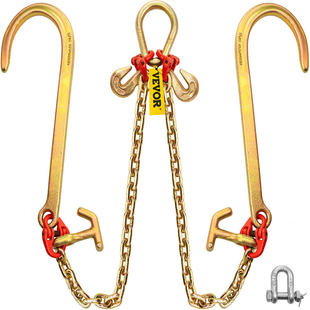 5/16in x 2ft Grade 80 V-Bridle Chain TJ Hooks
