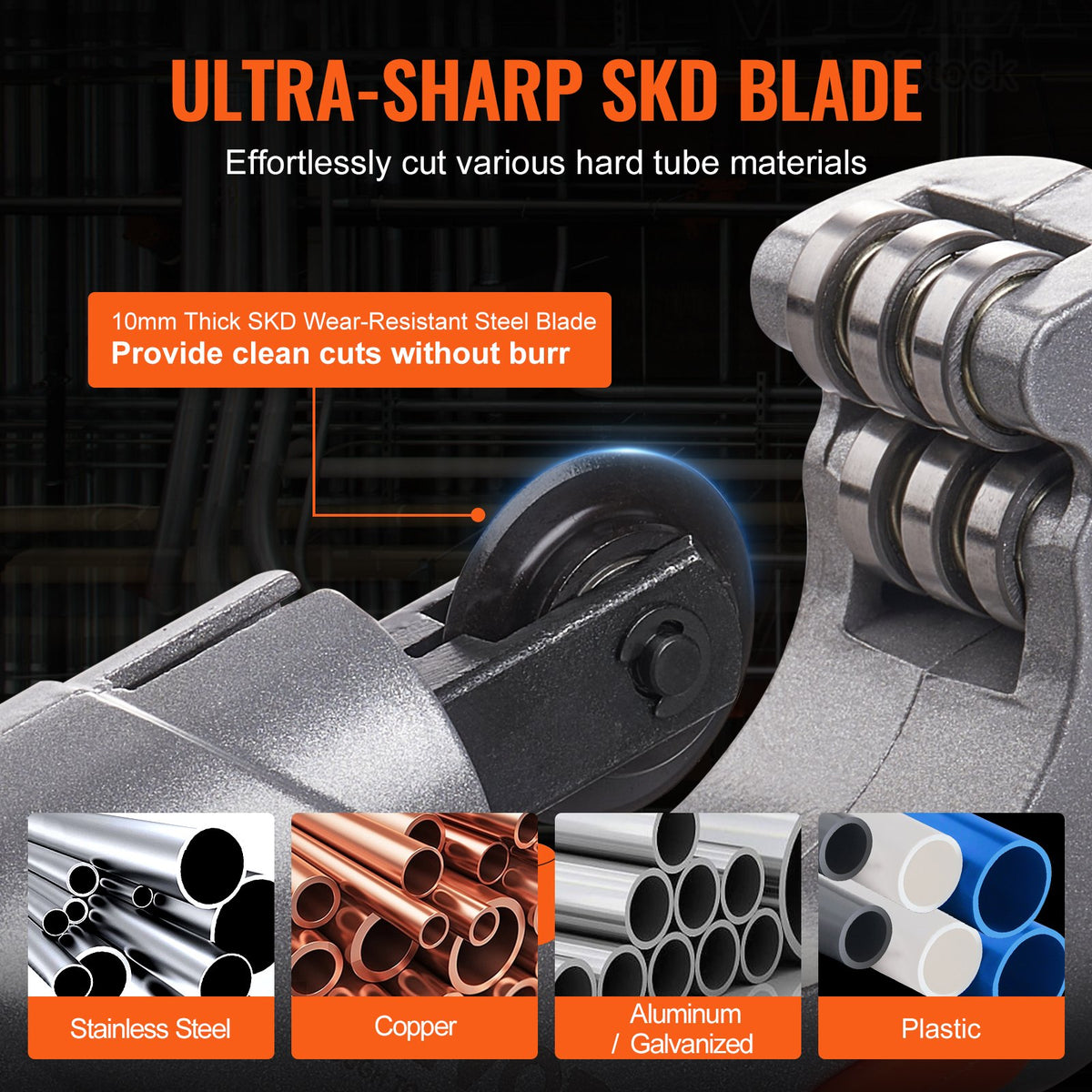 3PCS Tubing Cutter Set, 3/16"-2" O.D. Copper Pipe Cutter, 1/8"-7/8" O.D. Mini Tube Cutter and Deburring Tool, Heavy Duty Pipe Cutter Set for Copper, Aluminum, Stainless Steel, Plastic Pipes
