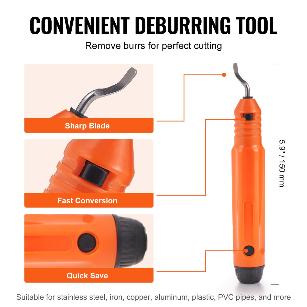 3PCS Tubing Cutter Set, 3/16"-2" O.D. Copper Pipe Cutter, 1/8"-7/8" O.D. Mini Tube Cutter and Deburring Tool, Heavy Duty Pipe Cutter Set for Copper, Aluminum, Stainless Steel, Plastic Pipes