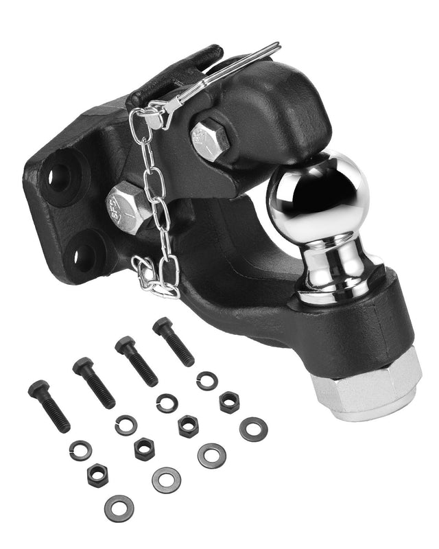 9070kg Pintle Hook 50.4mm Hitch Ball Black