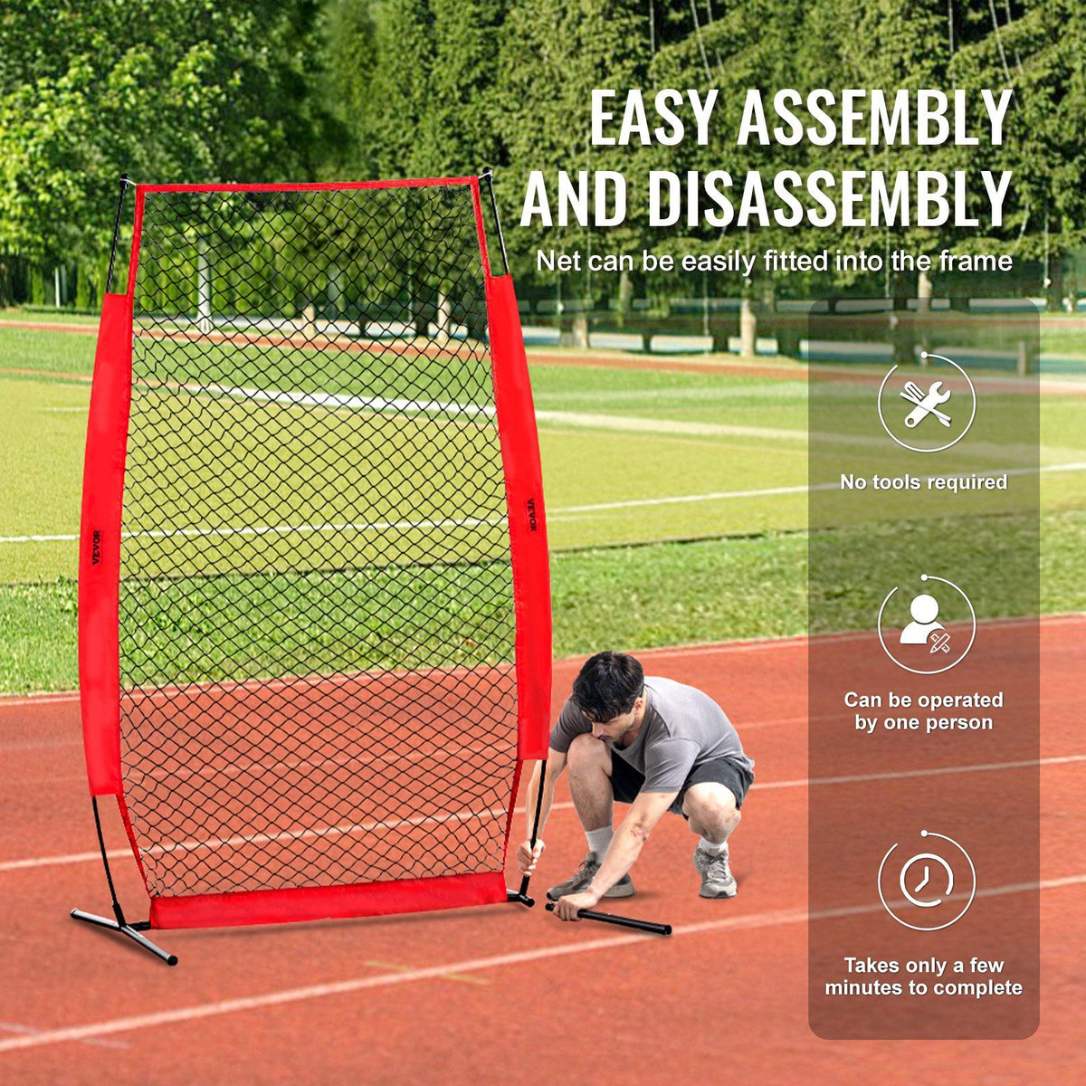 I Screen Baseball for Batting Cage, 7x4 ft Baseball & Softball Safety Screen, Body Protector Portable Batting Screen with Carry Bag & Ground Stakes, Baseball Pitching Net for Pitchers Protection