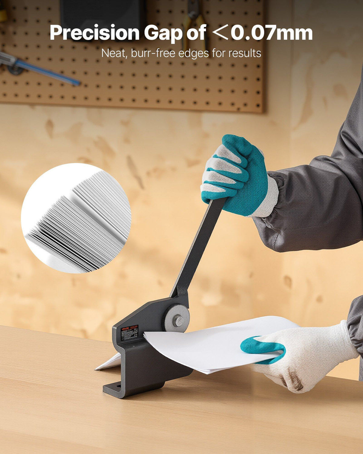 Sheet Metal Shear, Throatless Rotary Hand Shear, 16 Gauge Mild Steel Sheet Cutter with 1.5 mm Capacity, with Solid Construction, Mounting Type, for Cutting Steel, Copper, Rebar, and Aluminum