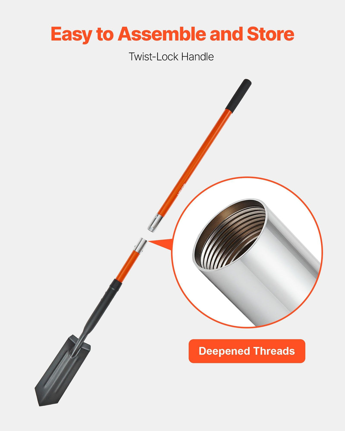 Trench Shovel, 10.4 cm Blade Heavy-Duty Trenching Shovel, Narrow Spade Trench Digger with Fiberglass Handle and Non-Slip Grip, for Gardening, Digging Holes, Trenching, and Planting, 142.5 cm