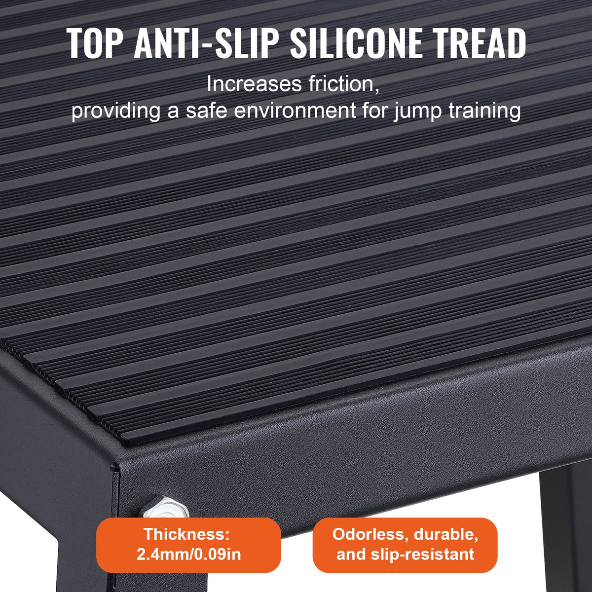 Plyometric Jump Box, 12 Inch Plyo Box, Steel Plyometric Platform and Jumping Agility Box, Anti-Slip Fitness Exercise Step Up Box for Home Gym Training, Conditioning Strength Training, Black