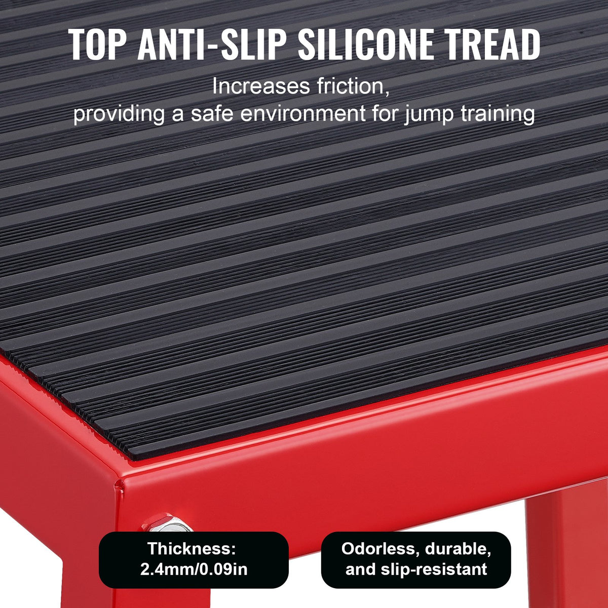 Plyometric Jump Box, 18 Inch Plyo Box, Steel Plyometric Platform and Jumping Agility Box, Anti-Slip Fitness Exercise Step Up Box for Home Gym Training, Conditioning Strength Training, Red
