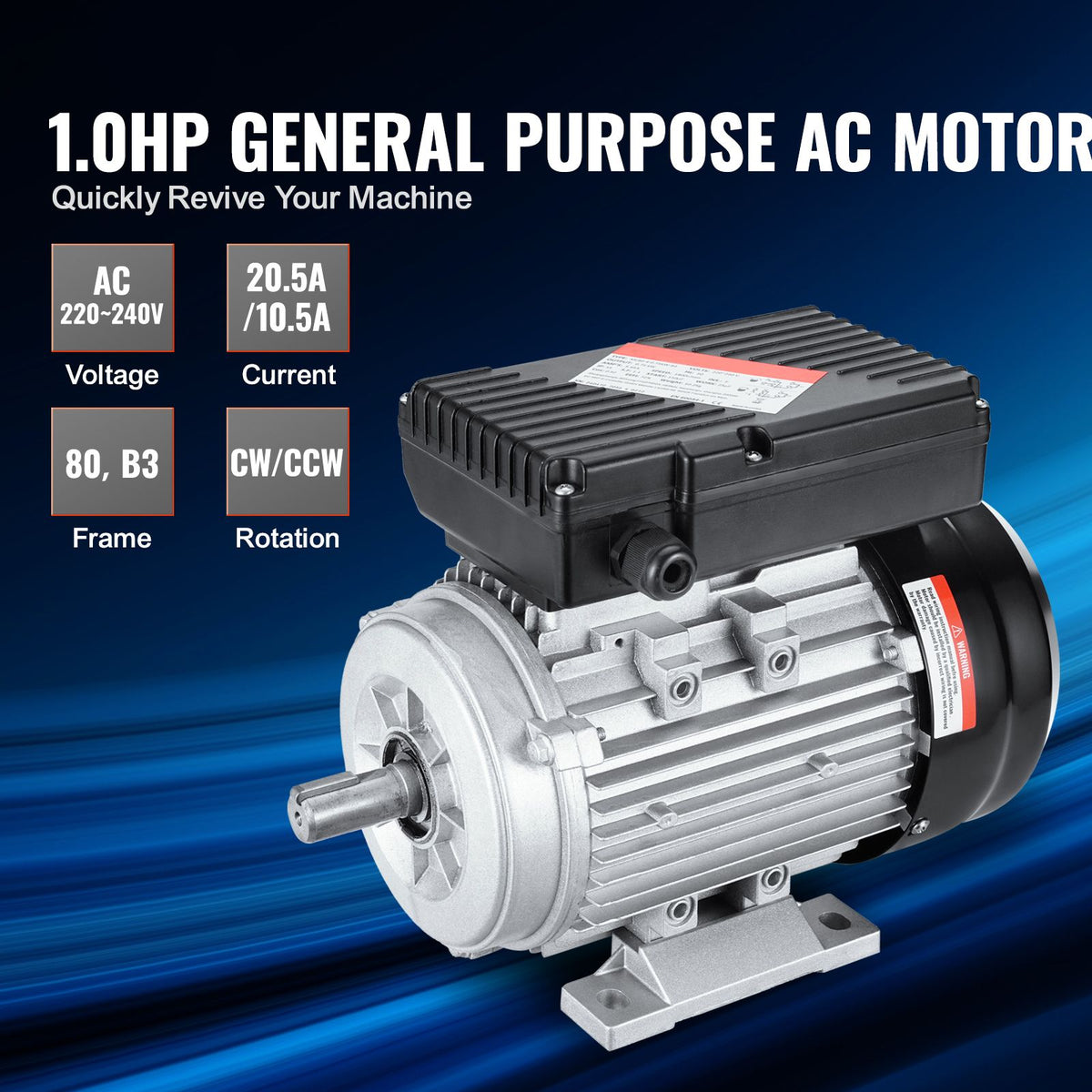 0.75KW Electric Motor 1400 rpm, AC 220~240V 5.45A, 80 - V952-TYJLIECDJ1406H7Z4V7