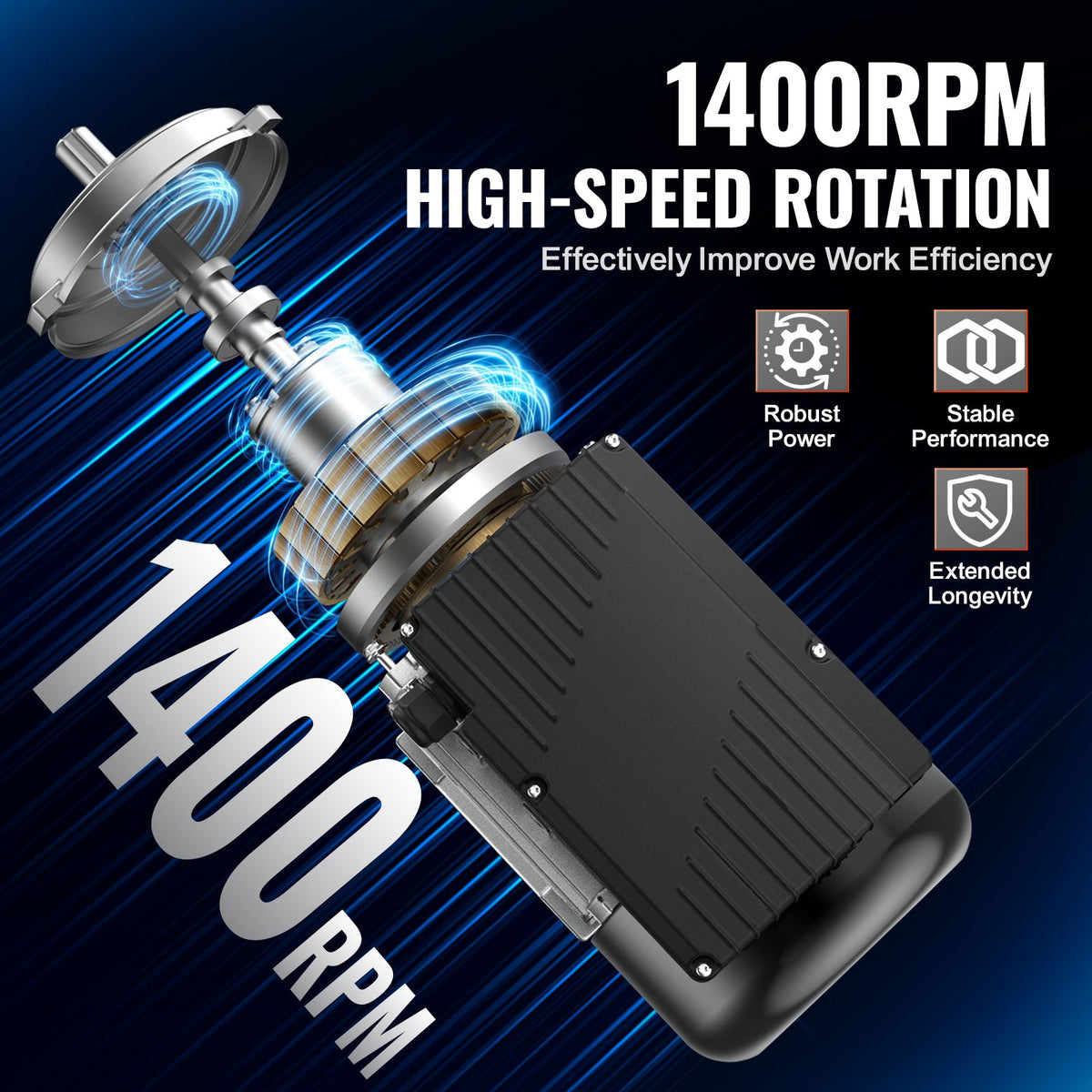 0.75KW Electric Motor 1400 rpm, AC 220~240V 5.45A, 80 - V952-TYJLIECDJ1406H7Z4V7