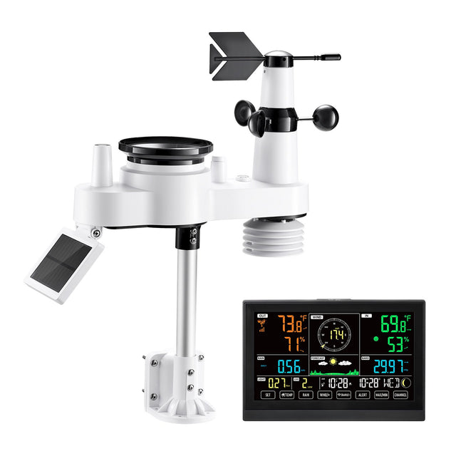 7-in-1 Wireless Weather Station Solar Sensor VA Display