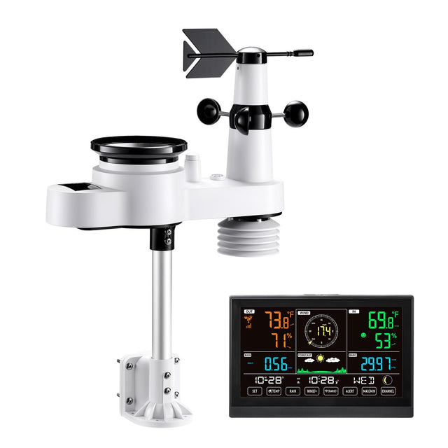 5-in-1 Wireless Weather Station 190.5mm VA Display Solar Sensor