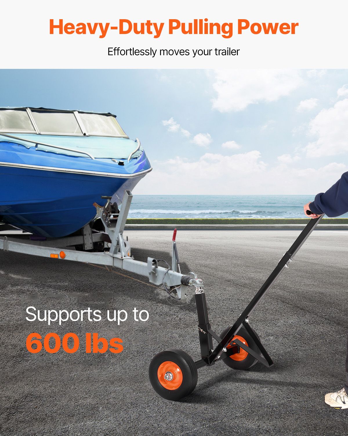 Trailer Dolly, 600lbs Tongue Weight Capacity, Carbon - V952-TYSDQYC600BHGRGNOV0