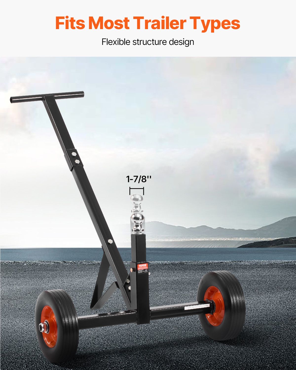 Trailer Dolly, 600lbs Tongue Weight Capacity, Carbon - V952-TYSDQYC600BHGRGNOV0