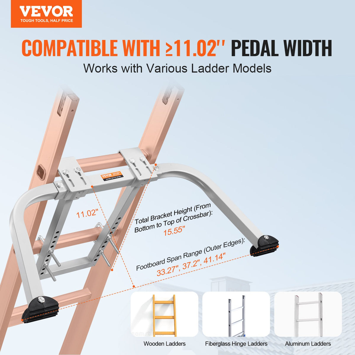 Ladder Stabilizer with Wing Span Heavy Duty Steel Roof Hook Stabilizer