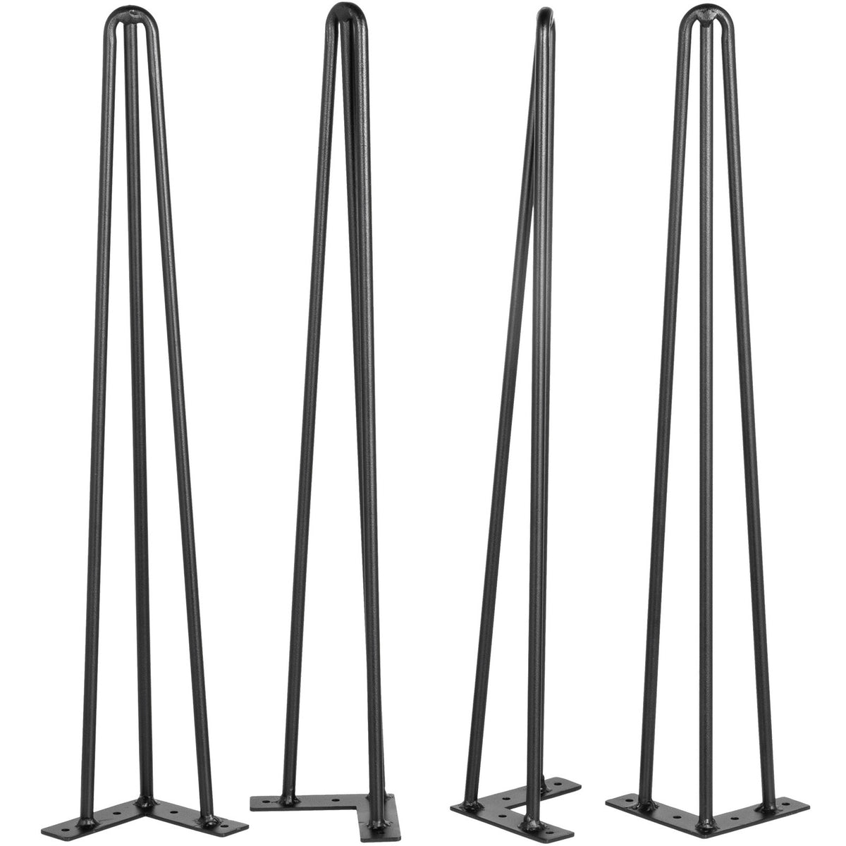 Hairpin Table Legs 24 inch Black Set of 4 Desk Legs Each 220lbs Capacity Hairpin Desk Legs 3 Rods for Bench Desk Dining End Table Chairs Carbon Steel DIY Table Legs Heavy Duty Furniture Legs