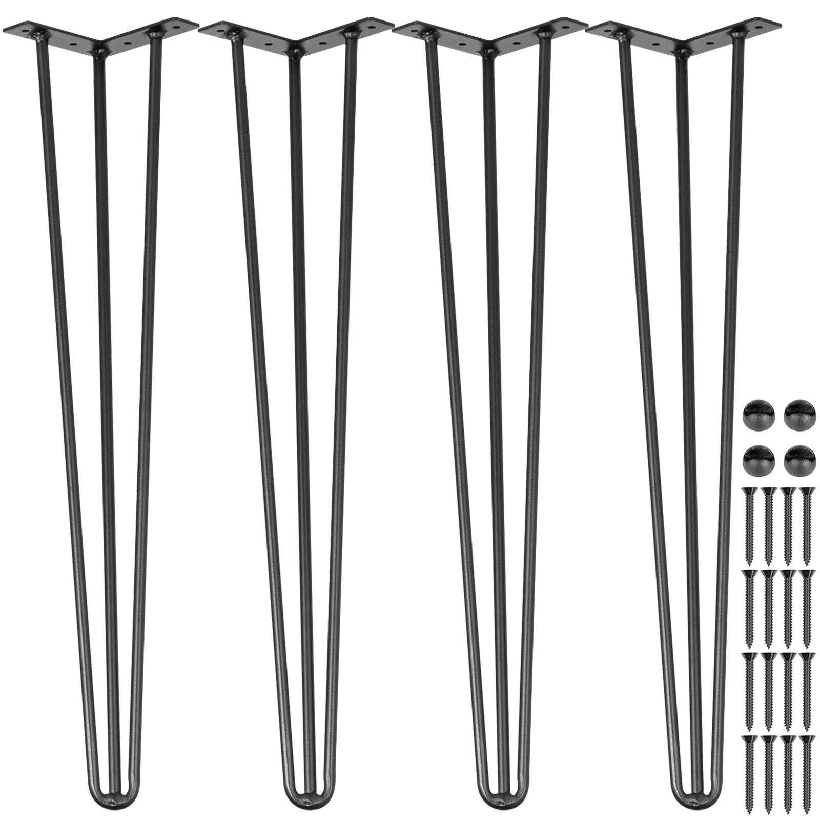 Hairpin Table Legs 28 inch, Set of 4 DIY Desk Table Legs 3 Rods Heavy Duty