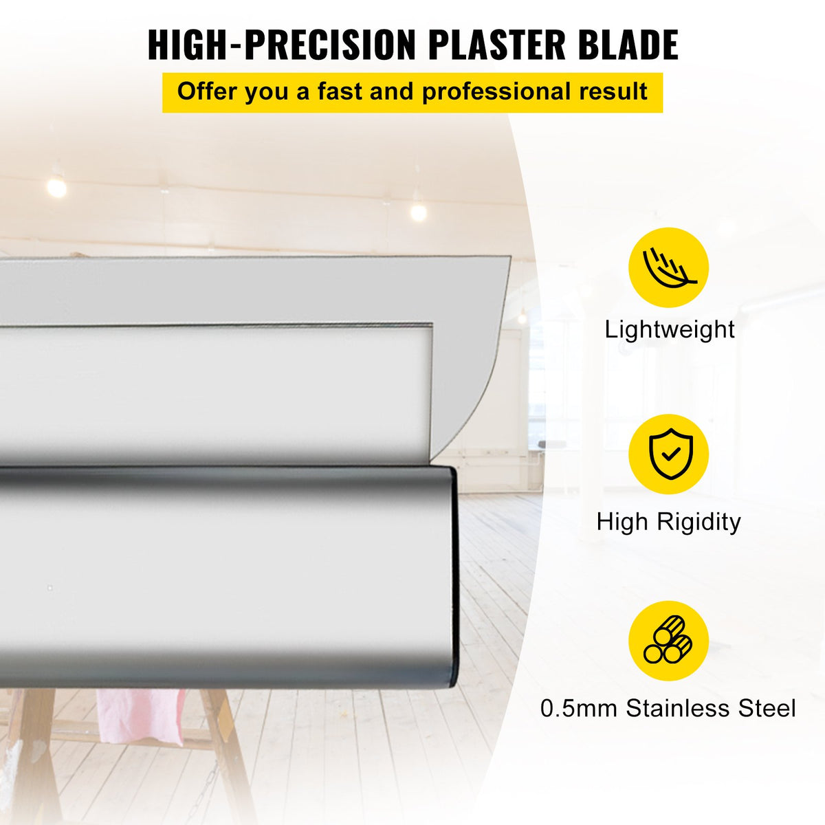 Drywall Skimming Blade Putty Knife 24inch Finishing Tool Stainless Steel