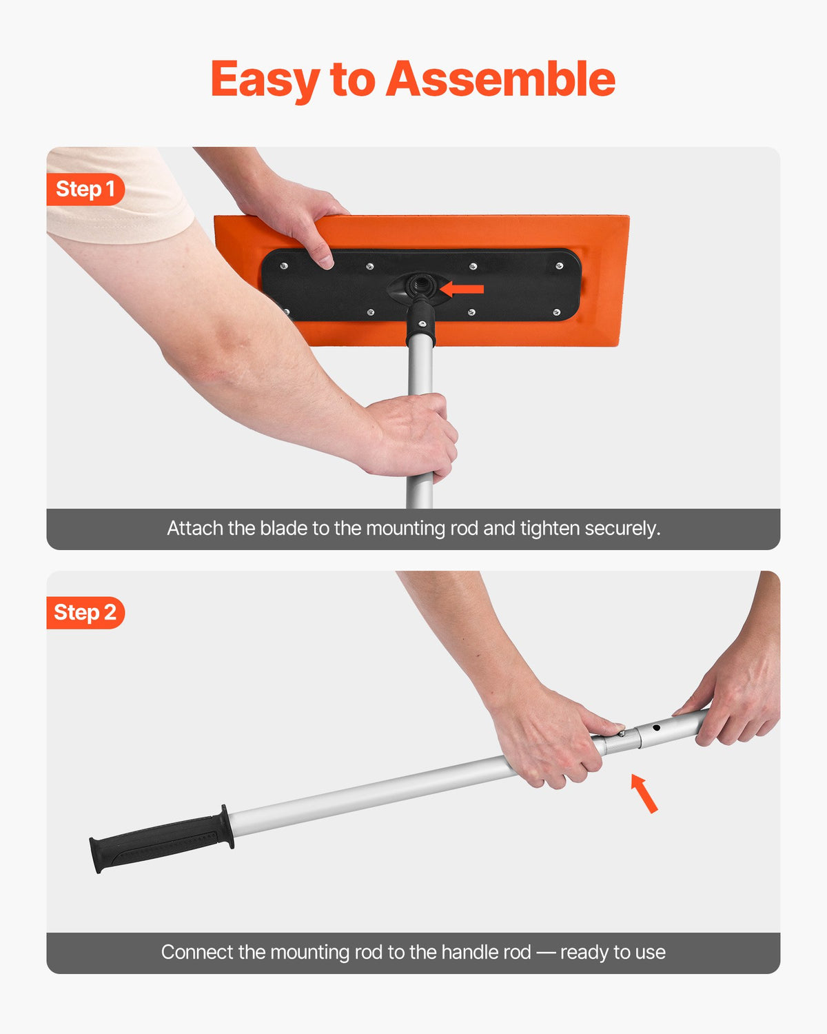 VEVOR Snow Roof Rake, 1.2m Long Reach Car Roof Snow Scraper, 45cm Foam Blade for No Scratches, Non-Slip Handle, Lightweight Snows Removal Tool for Vehicle Garage Rooftop Leaves Debris Clearing