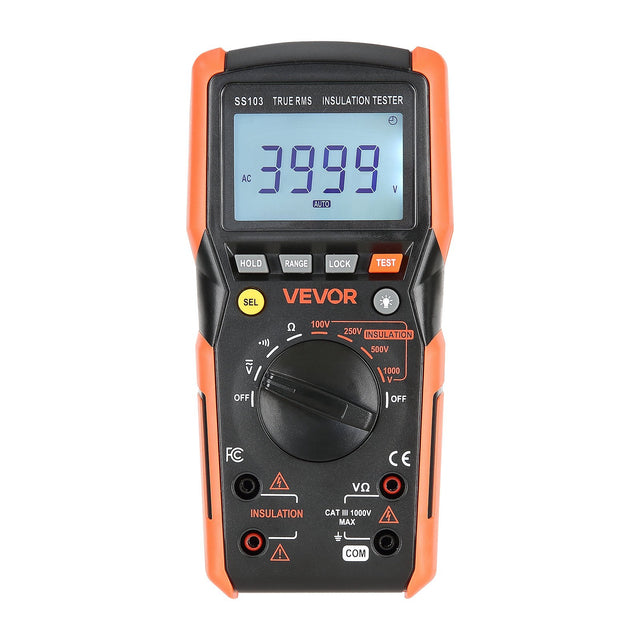 4000-Count TRMS Digital Multimeter 1000V AC/DC Auto Manual