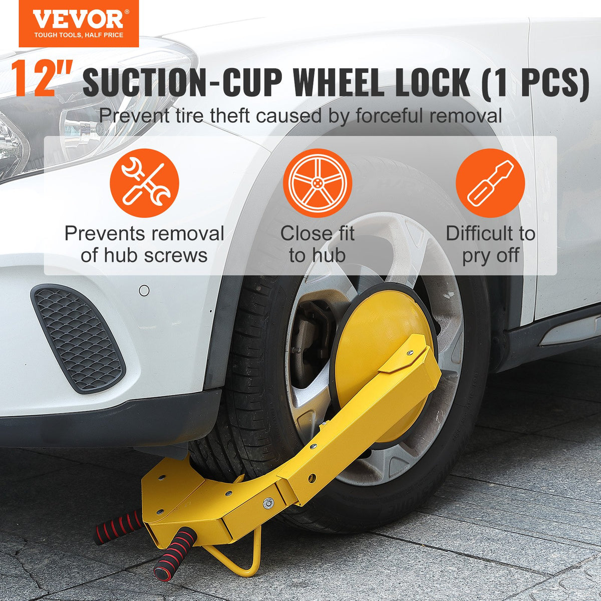 Wheel Lock Clamp, 1 Pack Trailer Wheel Lock, Heavy-Duty Anti Theft Tire Lock, Adjustable Tire Boot Lock Tire Claw, Trailer Wheel Locks for RV Trailers, Cars, Trucks, SUVs