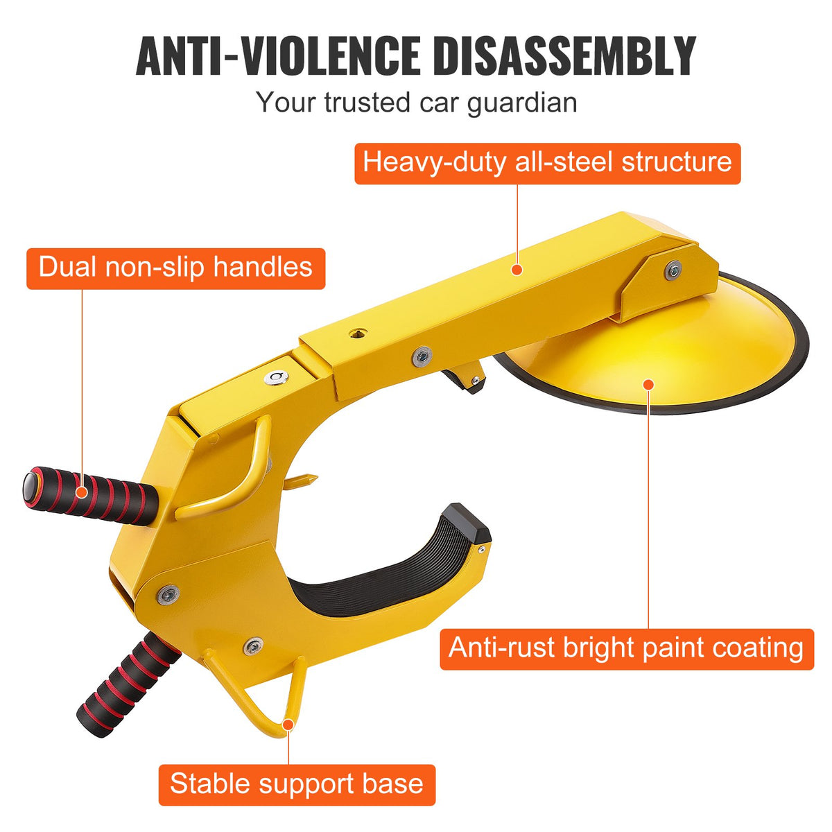 Wheel Lock Clamp, 1 Pack Trailer Wheel Lock, Heavy-Duty Anti Theft Tire Lock, Adjustable Tire Boot Lock Tire Claw, Trailer Wheel Locks for RV Trailers, Cars, Trucks, SUVs