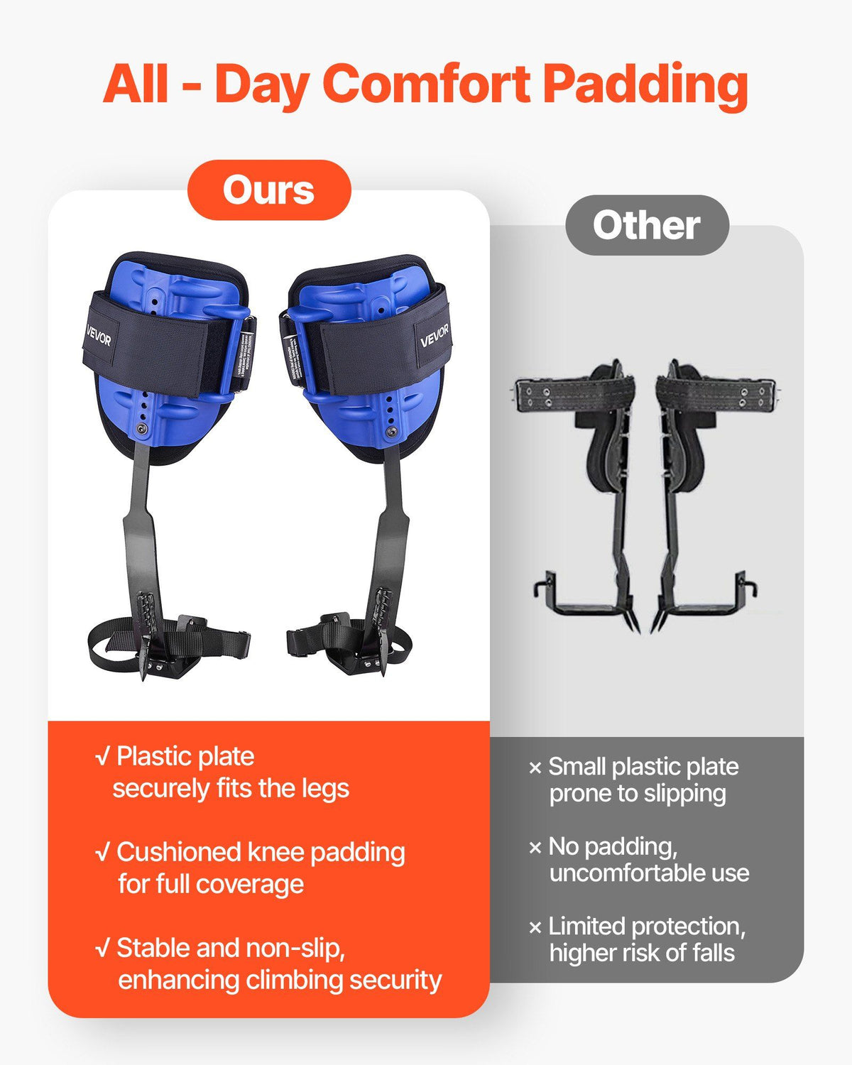 Tree Climbing Spikes Set, Height-Adjustable Tree Climbing Gear with Straps & Harness, 159 kg Load Capacity, Heavy Duty Steel Climb Spurs Arborist Equipment for Fruit Picking Hunting