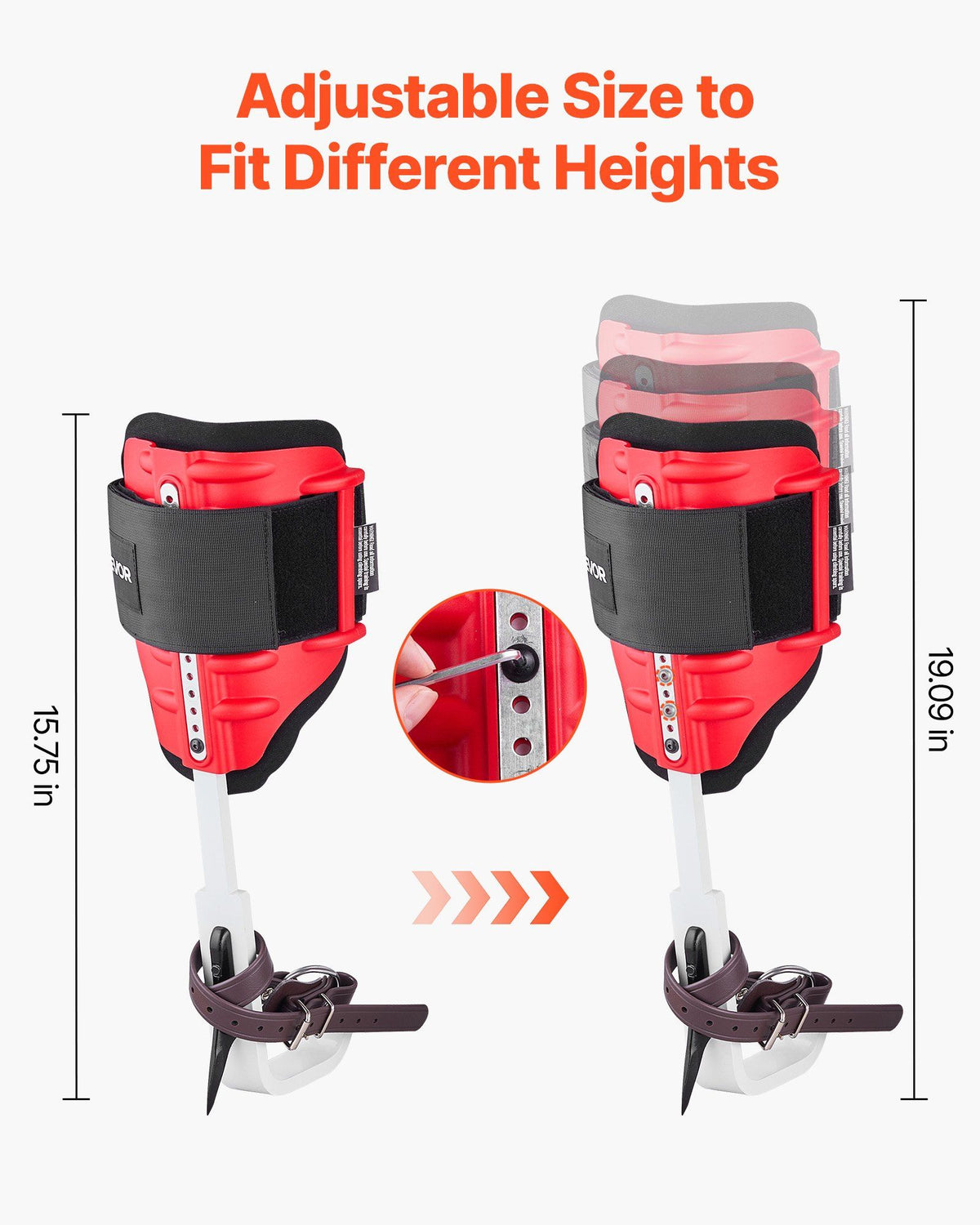 Tree Climbing Spikes Set, Height-Adjustable Tree Climbing Gear with Straps & Spike Protectors, 159 kg Load Capacity, Durable Aluminum Climb Spurs Arborist Equipment for Fruit Picking Hunting
