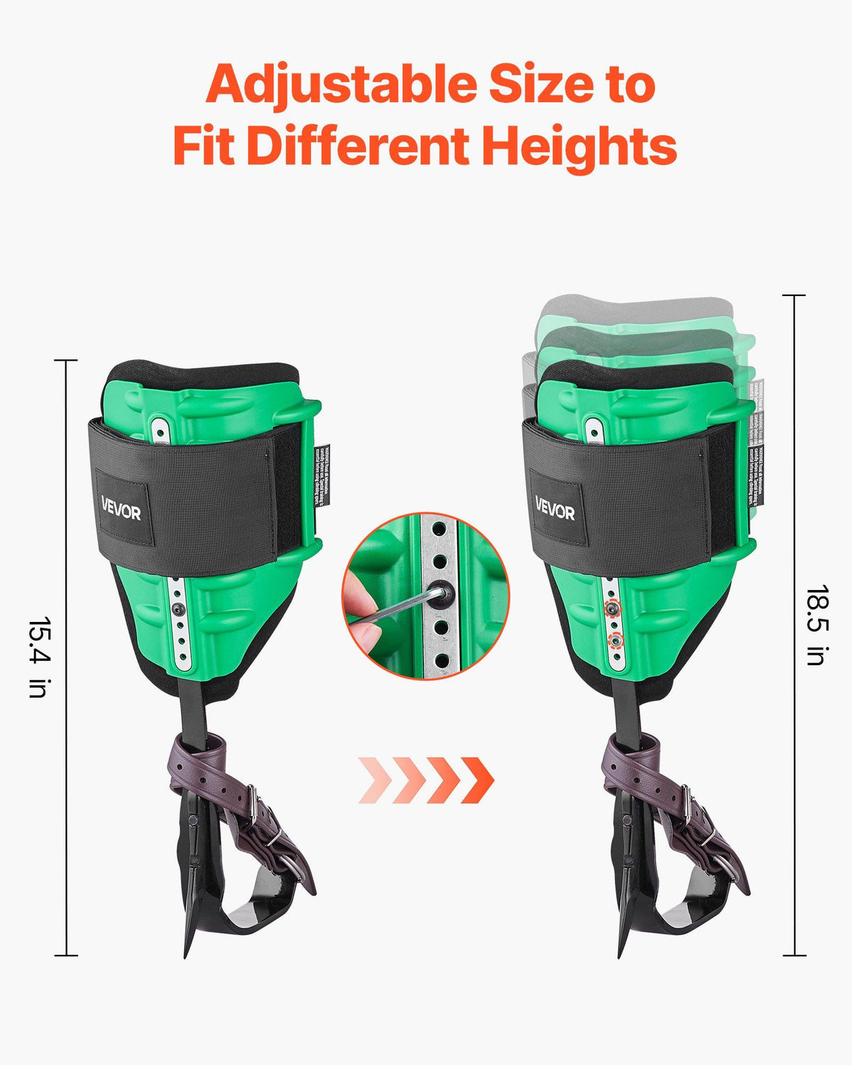 Tree Climbing Spikes Set, Height-Adjustable Tree Climbing Gear with Straps & Spike Protectors, 159 kg Load Capacity, Heavy Duty Steel Climb Spurs Arborist Equipment for Fruit Picking Hunting