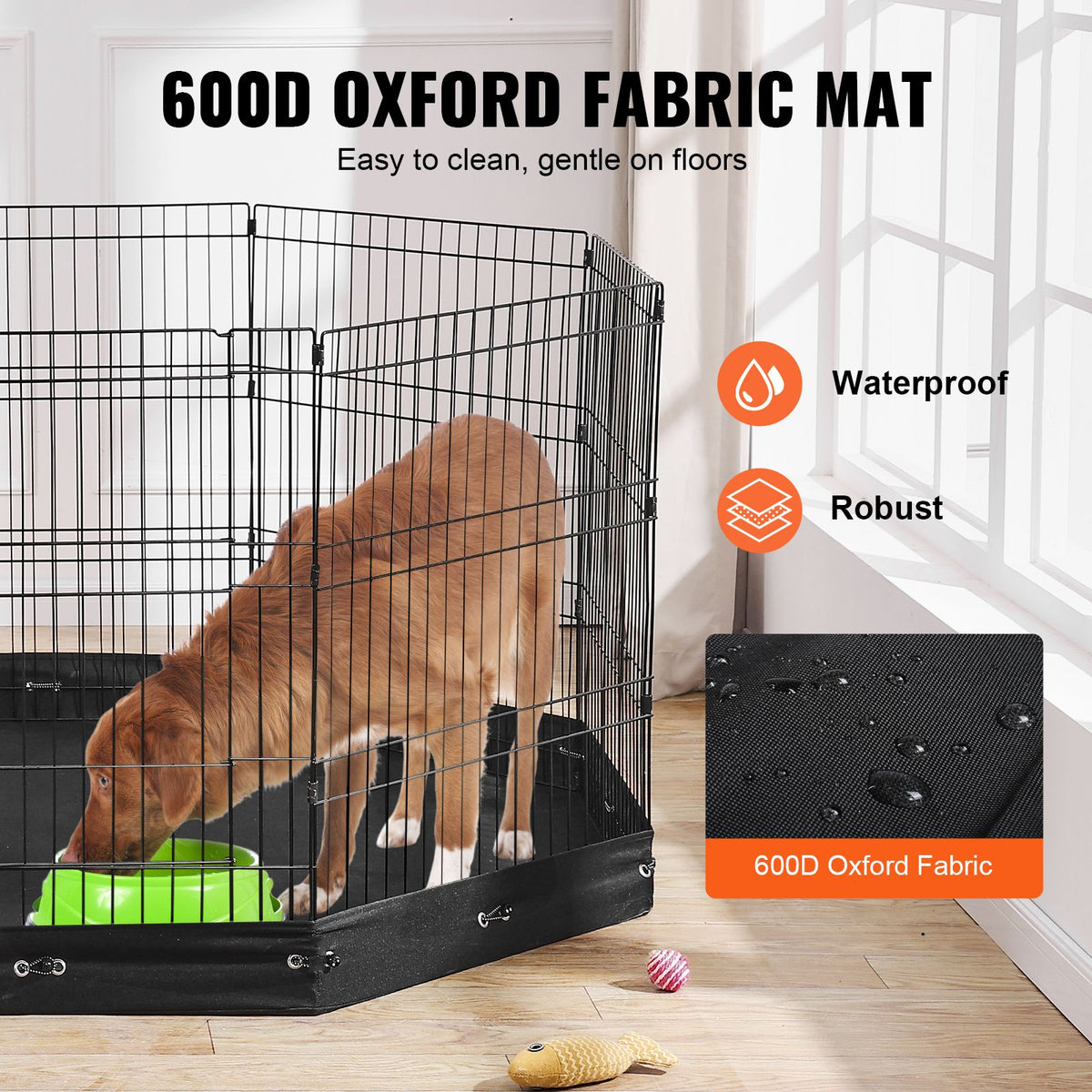 Dog Playpen, 8 Pcs 30"H x 24"W Panels Foldable Metal - V952-XSYDCWWLXTSD48O5RV0