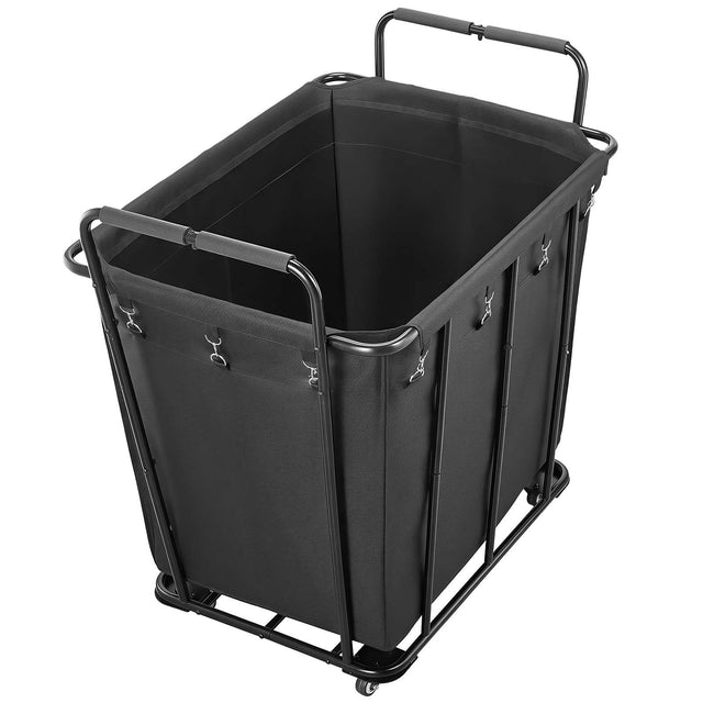 Laundry Cart, Rolling Grocery 118 Large Camping, Grocery, Luggage, Black