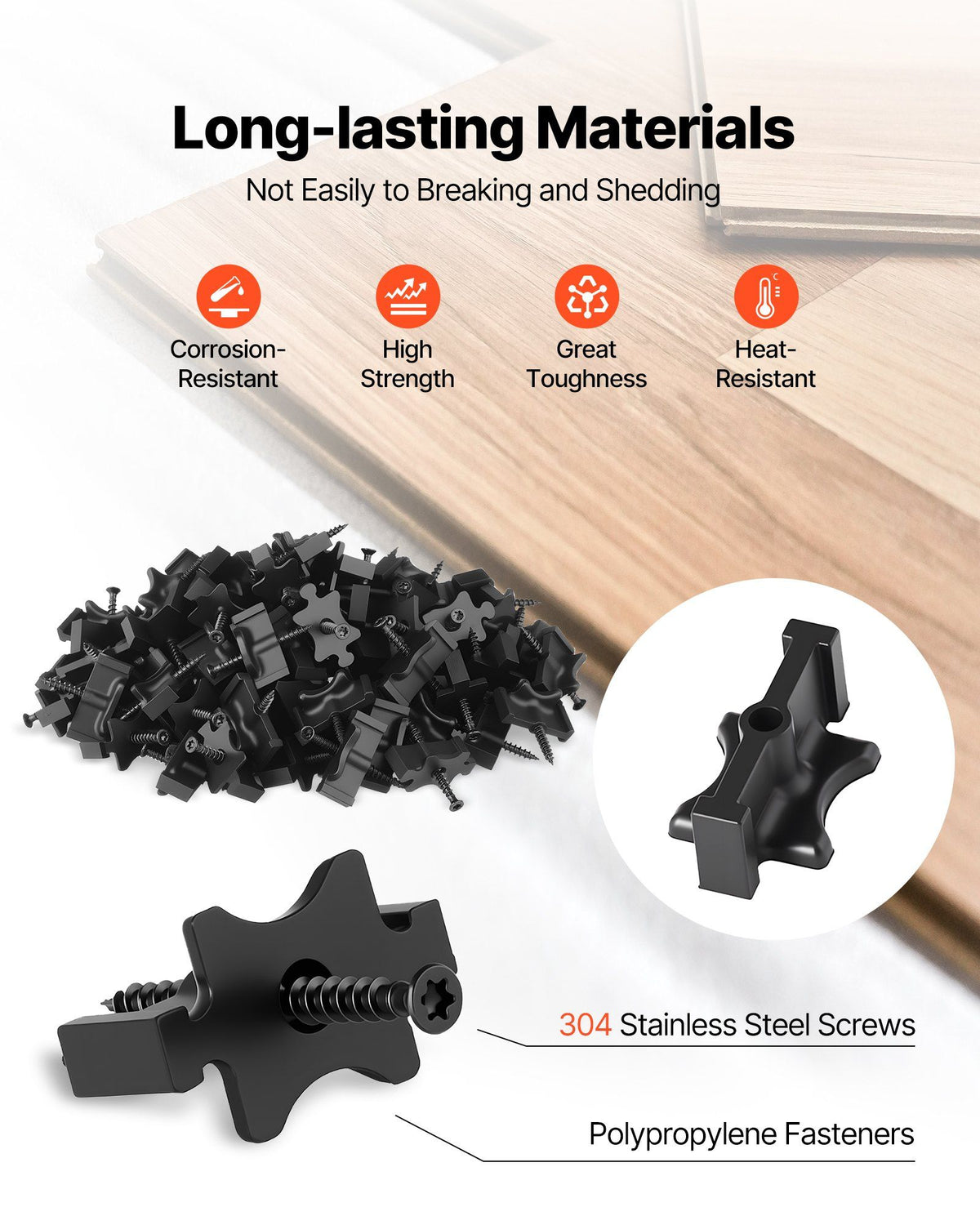 900PCS Hidden Deck Fasteners for Composite Decking Board, Universal Composite T Clips & Plastic Hidden Fasteners with Metal Screws,Polypropylene PP Clips Works with 6.5 mm Gaps, Black