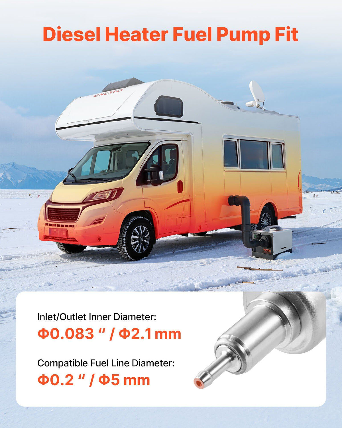 Diesel Heater Fuel Pump, 12/24V DC Car Air Heater Diesel Fuel Dosing Pump, 22 to 32ML Air Diesels Parking Heaters Pumps Fits for 2KW 5KW 8KW Diesels Heaters, Quiet Design, Pulse Technology