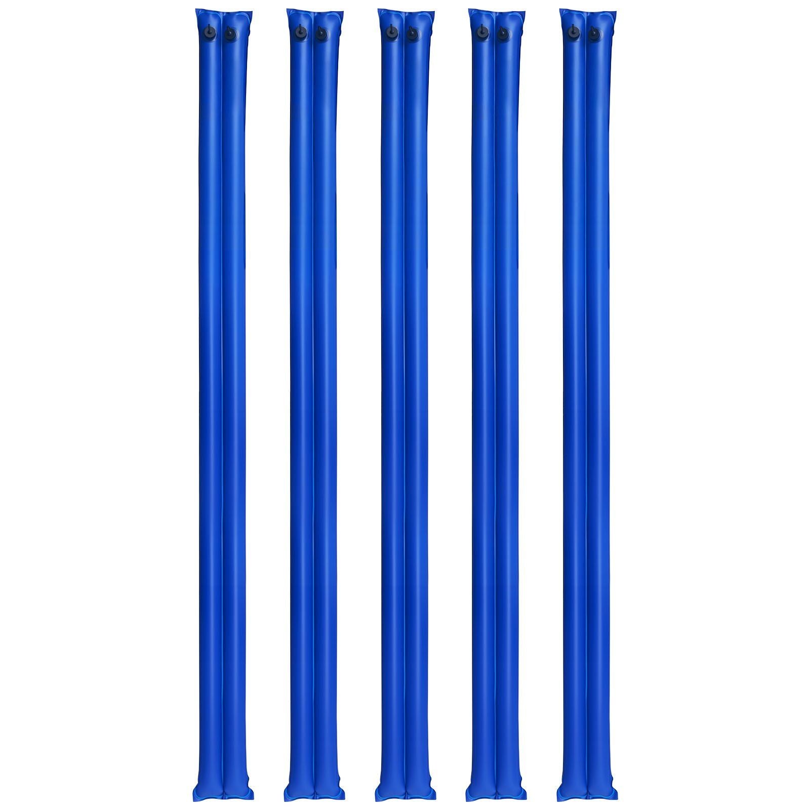 Pool Cover Water Bags, 5 Packs 2560 mm, Double Chamber Pool Cover Water Tubes, 0.4mm Thick PVC Bags Weights with Leakproof Screw Cap, for Inground Swimming-Pool Covers Winter Closing, Blue