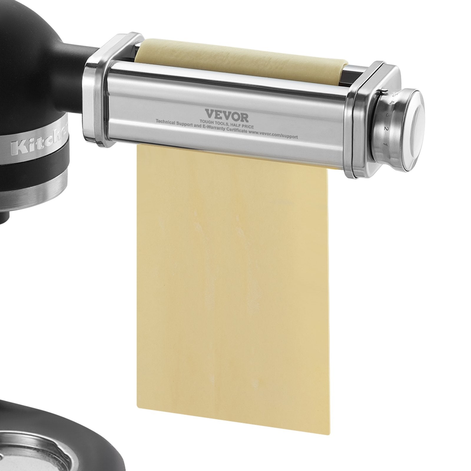 Pasta Attachment for KitchenAid Stand Mixer, Stainless Steel Pasta Sheet Roller Attachment, Pasta Maker Machine Accessory with 8 Adjustable Thickness Knob, KitchenAid Pasta Attachment by VEVOR