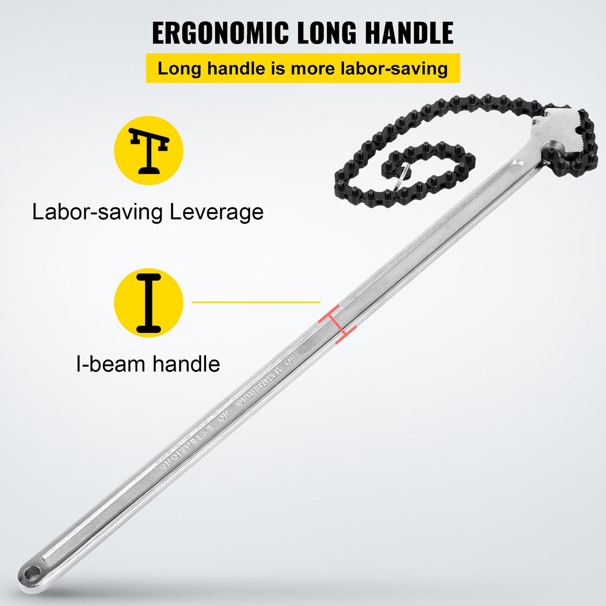 24 Inch Pipe Chain Wrench Heavy Duty 6.7 Inch Chain Wrench