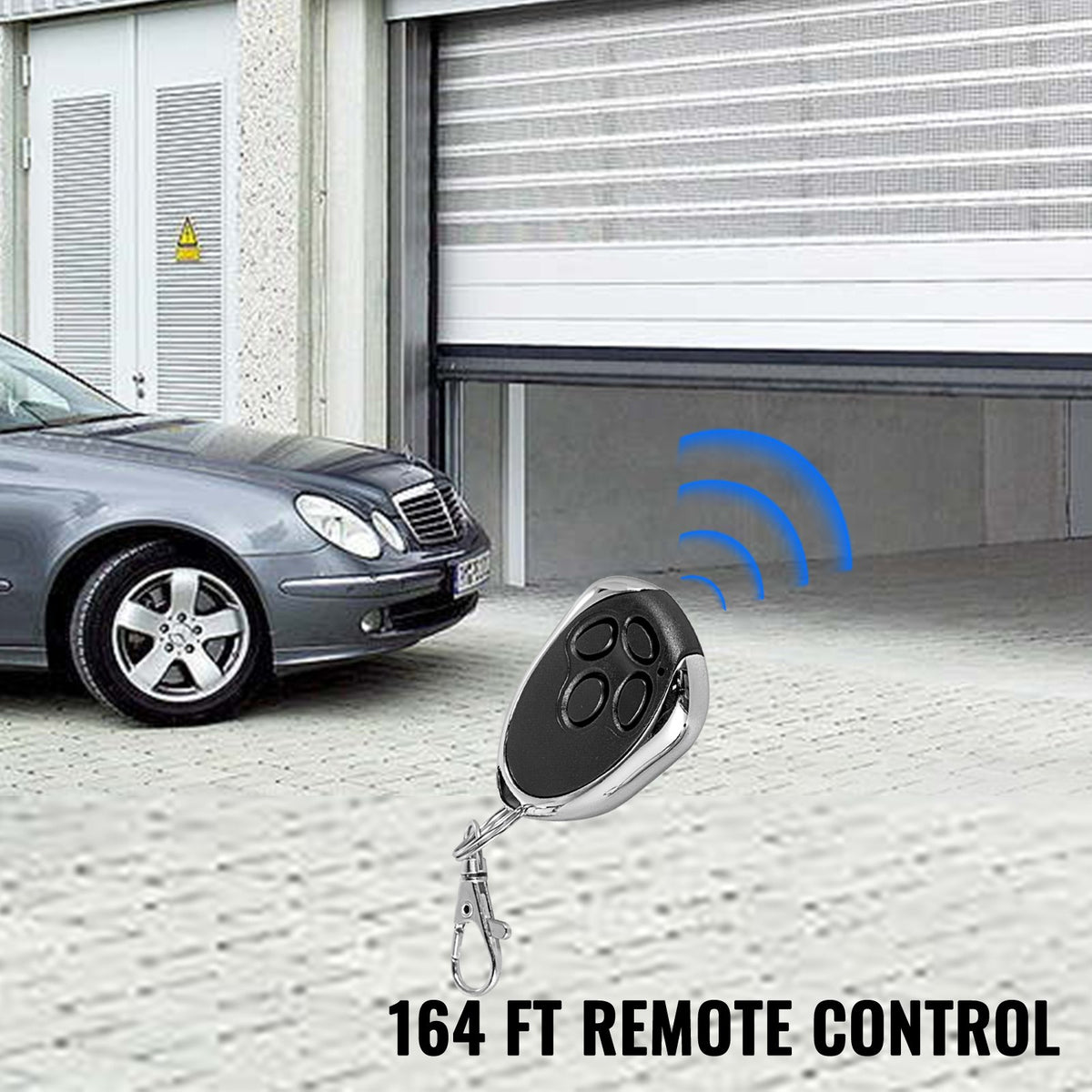 Garage Roller Door Opener, 800 N Lift Force 164 ft Remote Control, 220V Electric Roller Gate Opener, Auto Garage Roller Gate Opener Kit with 2 Remote, Apply for Garage Store