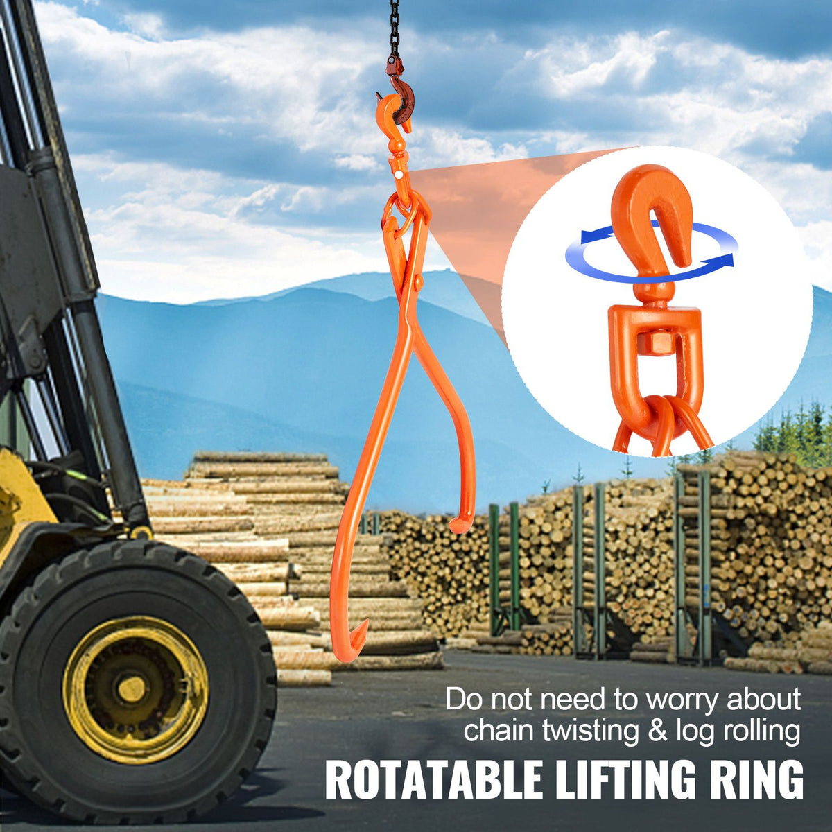 Log Skidding Tongs, 81.3cm 2 Claw Log Lifting Tongs, - V952-YMQZQ32YC2ZK2CS2WV0
