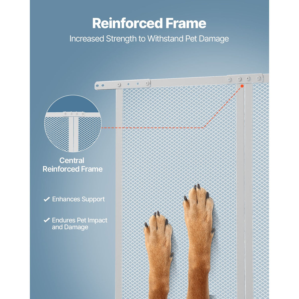 RV Screen Door Protector, 800 x 723.9 mm Door Grille, Easy to Install and Disassemble, Reinforced Breathable Protective Mesh, Aluminum Alloy Camper RV Entry Protector for Pet Protection, White