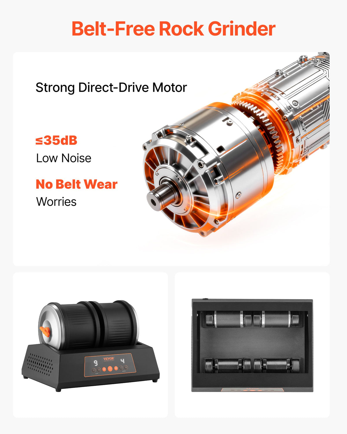 Rock Tumbler Kit, 8 lbs Rock Polishing Kit, 4 Speed Settings 9-Day Polishing Timer Stone Polishing Kit, Double Barrel Rock Polisher with Adapter, Rock Polisher for Adults and Kids
