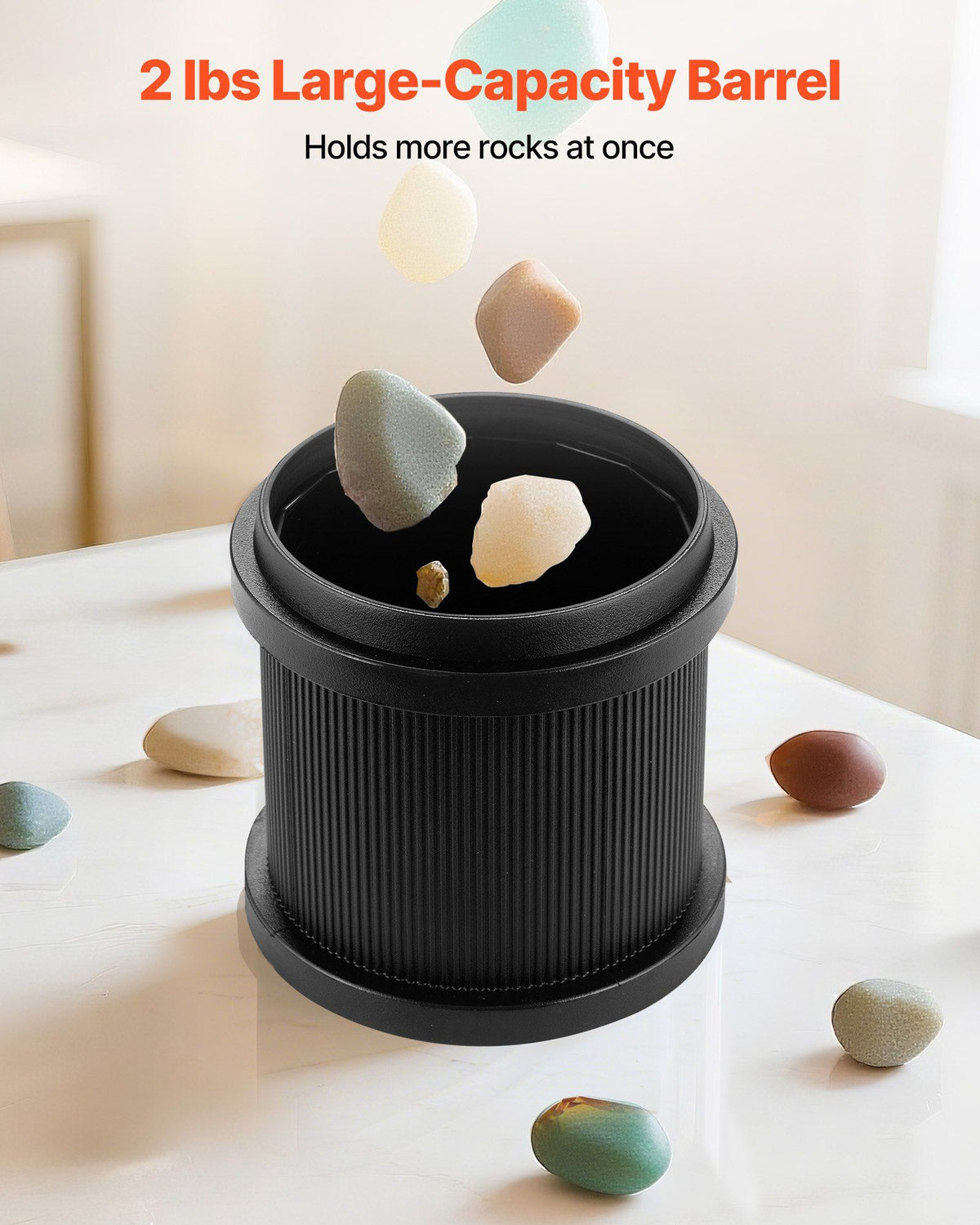 Rock Tumbler Kit, 2 lbs Rock Polishing Kit, 4 Speed Settings 9-Day Polishing Timer Stone Polishing Kit, Rock Polisher with Rough Gemstones and Polishing Grits, Rock Polisher for Adults Kids
