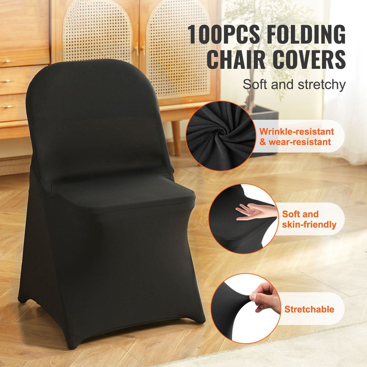 Stretch Spandex Folding Chair Covers, Universal Fitte - V952-YTHS100PCSDKFY5EXV0