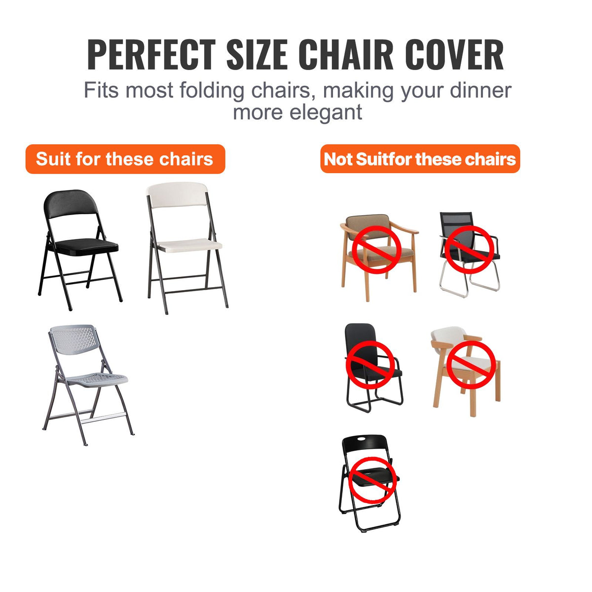 Stretch Spandex Folding Chair Covers, Universal Fitte - V952-YTHS100PCSDKFY5EXV0