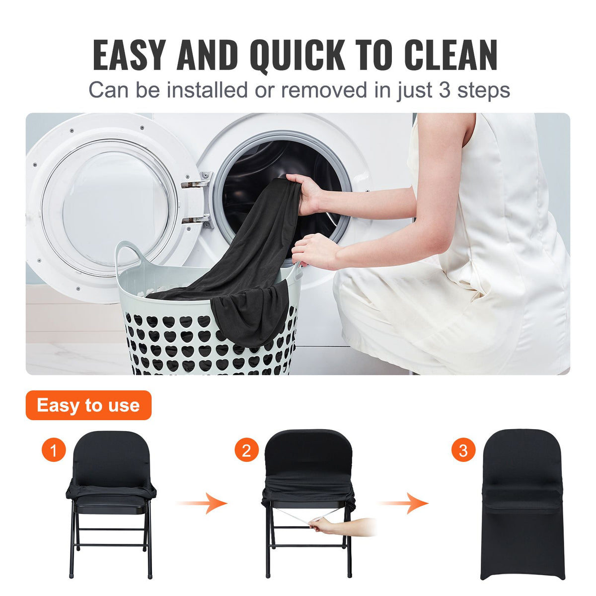 Stretch Spandex Folding Chair Covers, Universal Fitte - V952-YTHS100PCSDKFY5EXV0