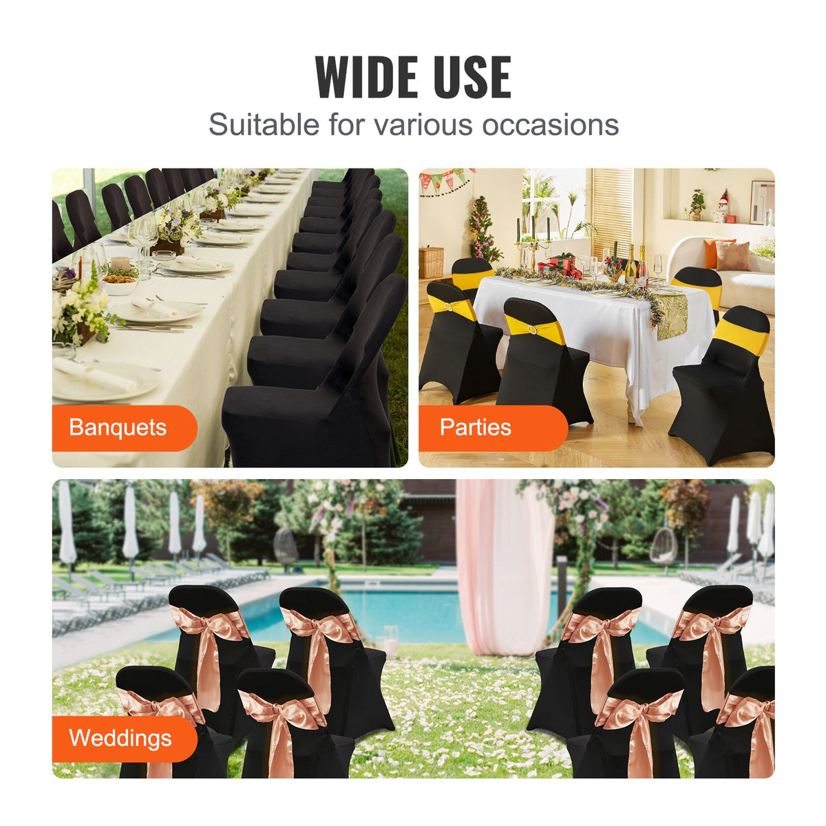 Stretch Spandex Folding Chair Covers, Universal Fitte - V952-YTHS100PCSDKFY5EXV0