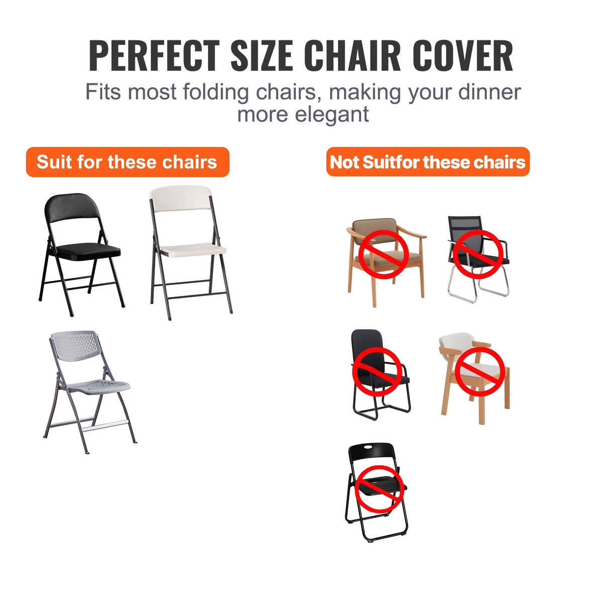Stretch Spandex Folding Chair Covers, Universal Fitted Chair Cover, Removable Washable Protective Slipcovers, for Wedding, Holiday, Banquet, Party, Celebration, Dining (30PCS Ivory White)