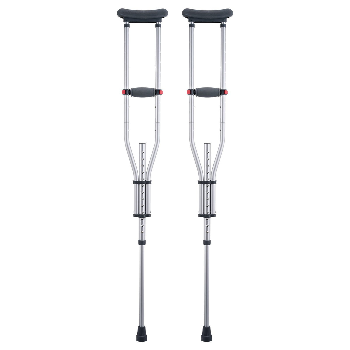 Underarm Crutches, 13-Level Height Adjustable Underarm Walking Crutches, Lightweight Aluminum Crutches for Adults Teenager - with Soft Underarm Pad for Leg Injury Surgery Disabled, 1 Pair 300LBS