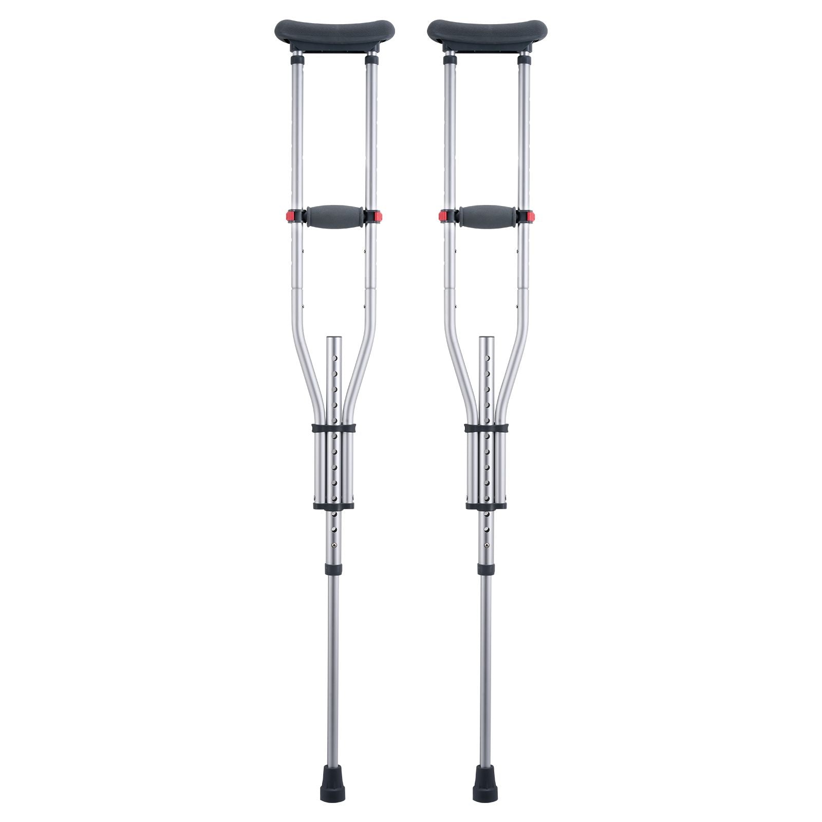 Underarm Crutches, 13-Level Height Adjustable Underarm Walking Crutches, Lightweight Aluminum Crutches for Adults Teenager - with Soft Underarm Pad for Leg Injury Surgery Disabled, 1 Pair 300LBS