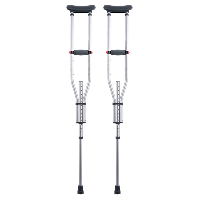 1-Pair Adjustable Underarm Crutches 300lb Aluminum