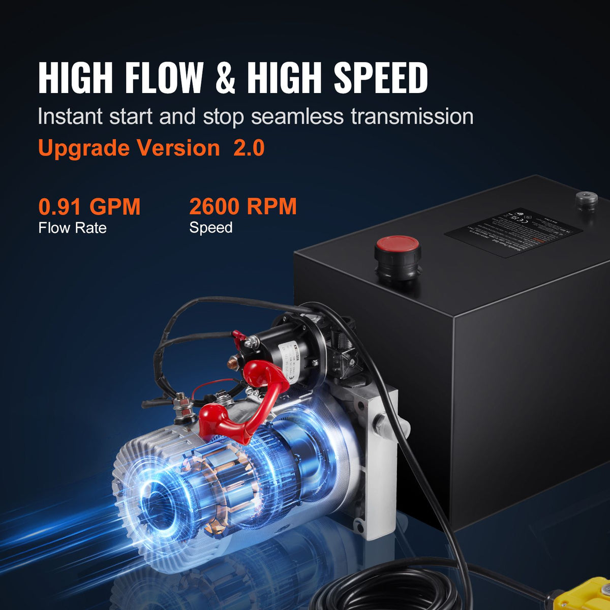 Hydraulic Pump, 20 Quart Hydraulic Power Unit, Single - V952-YXYYB12VZLDJAW8J4V0