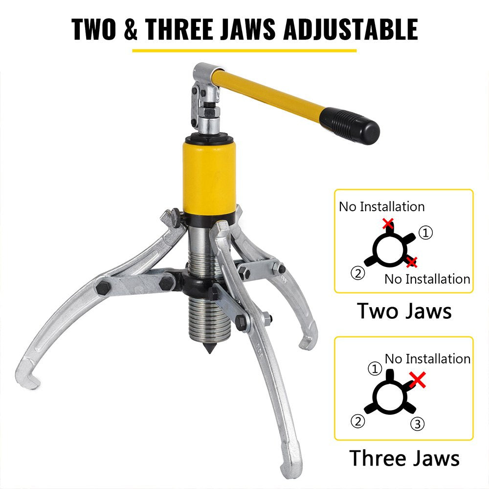 Hydraulic Gear Puller, 15 Ton Max. Capacity Hydraulic Puller, 2 or 3 Jaws Bearing Hub Separator, 3.9"- 11.8" Hydraulic Puller Separator Tool for Pulling Hubs, Flanges, Gears, Bearings