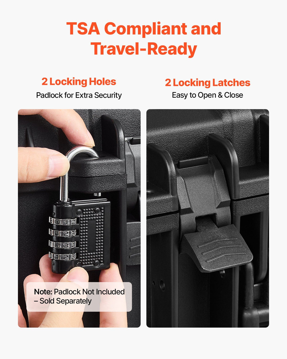 Hard Pistol Case, Heavy Duty Hard Gun Case with XPE Foam Lining, Waterproof Pistol Storage Box with Customizable Interior & Handle for Gun, Lenses, Camera, Gear, TSA Compliant, 491x434x211 mm