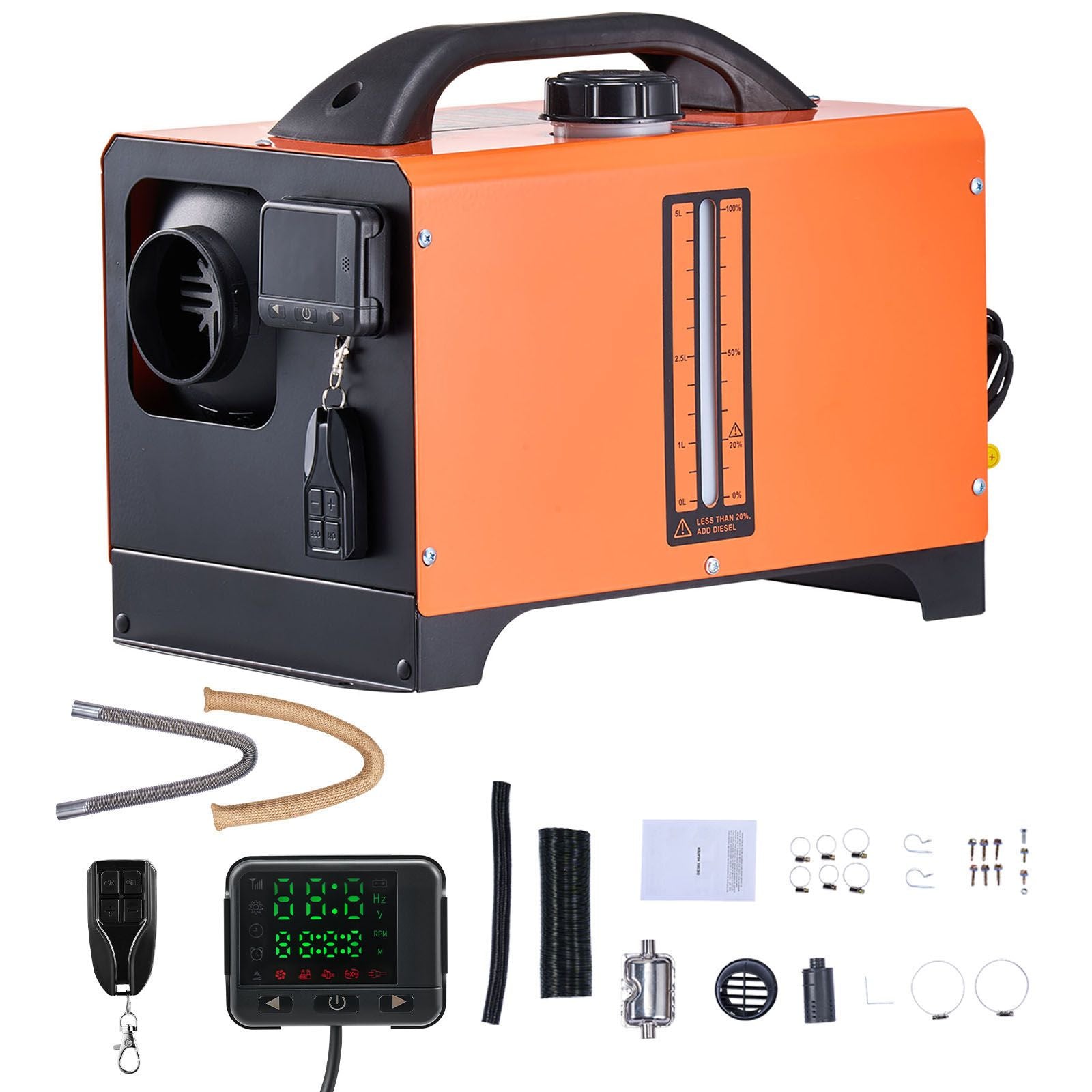 Diesel Air Heater, 8 kW DC12-24V, Fast Heating Diesel Parking Heater with Remote Control and Square Color Digital Display, Low Noise, Voice Announcement, for RV, Truck, Camper, Boat and Trailer